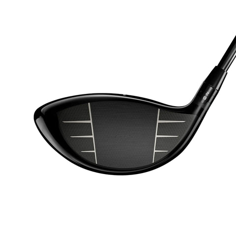 Golf club head with black finish on a white background showing the face of the Titleist GTS2 driver 