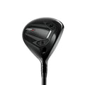 Black golf club head  with a 15 degree loft on a white background with GTS2 on it