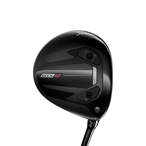 Black golf fairway  head with Titleist logo and GTS2 on it on a white background