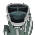 A top-down view of the green Titleist Players 5 Stand Bag by Titleist, a premium golf bag with four padded club dividers and a white side pocket zipper.