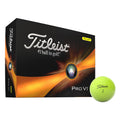 View of Titleist Pro V1 Golf Balls dozen packet with a  loose ball in front of the packet