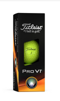 Sleeve of three Titleist Pro V1 Golf Balls in yellow colour