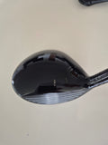 Close view of cosmetic crown scrape on used Titleist TSR2 fairway wood