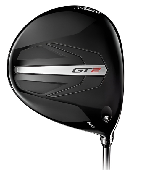 The Titleist Women's GT2 Driver by Titleist is a black driver with a silver accent, "GT2" marking, and a 9.0° loft angle shown near the base of its forgiving, lightweight head.