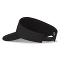 The Titleist Womens Sundrop Visor is a black visor with an adjustable strap and slightly curved brim. Featuring white Titleist embroidery on the side, it offers stylish sun protection for women golfers.