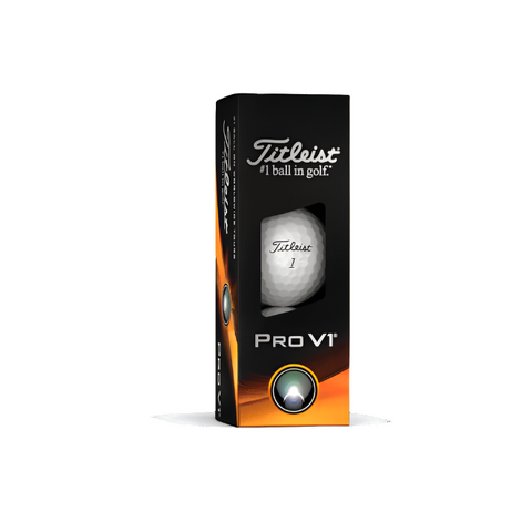 Sleeve of Titleist Pro V1 Golf Balls standing up