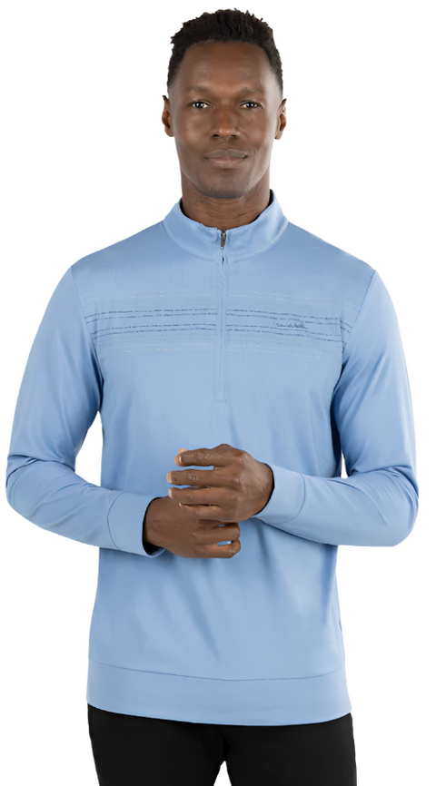 Travis Mathew Men's Heritage Quarter Zip Heather Riviera