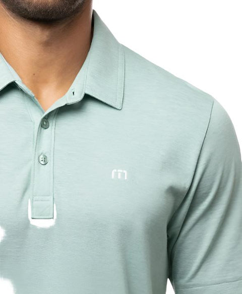 Travis Mathew Men's The Zinna Polo Heather Beryl Green