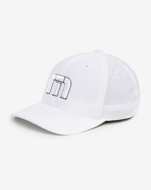 TravisMathew B-Bahamas Fitted Cap White side view