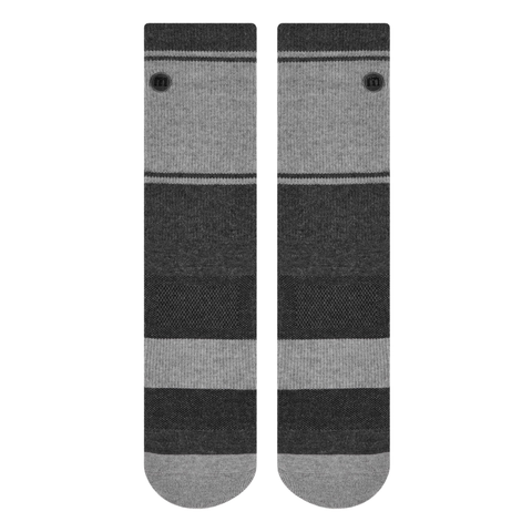 TravisMathew Baja 2.0 Crew Socks | Heather Grey Pinstripe