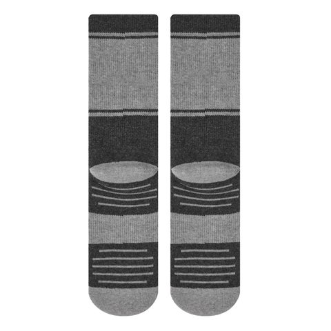 TravisMathew Baja 2.0 Crew Socks | Heather Grey Pinstripe
