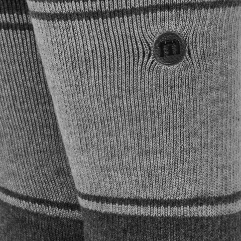 TravisMathew Baja 2.0 Crew Socks | Heather Grey Pinstripe