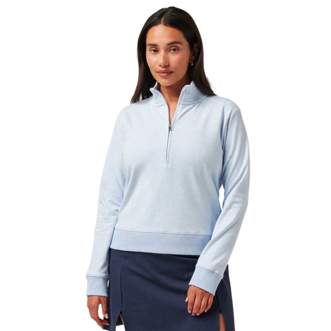TravisMathew Cloud 1/2 Zip Women's Pullover | Heather Kentucky Blue