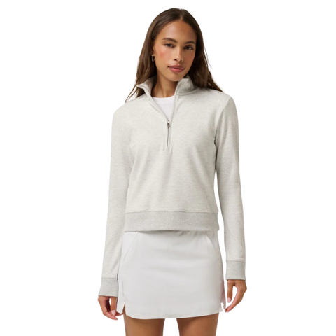 TravisMathew Cloud 1/2 Zip Women's Pullover | Heather Light Grey