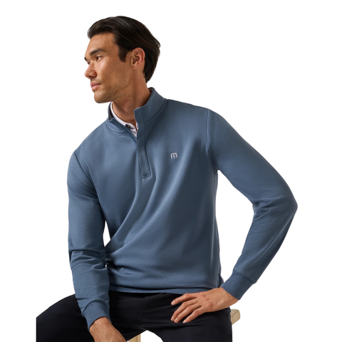 TravisMathew Cloud Quarter Zip 2.0 Men's Pullover | Bering Sea
