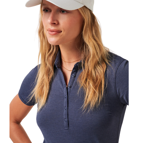 TravisMathew Featherweight Active Women's Polo | Heather Navy Blazer