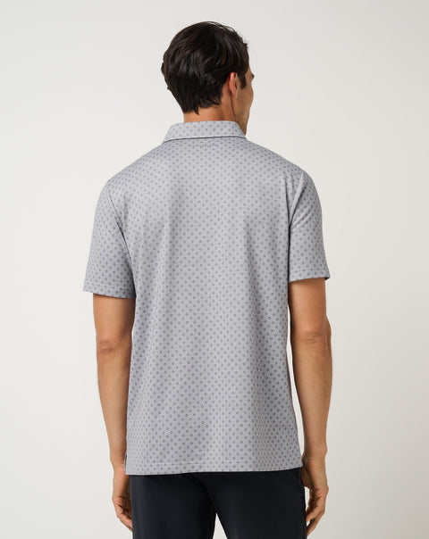 TravisMathew Final Drive Geo Men's Polo Heather Grey rear view