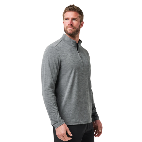 TravisMathew Heater Pro 1/4 Zip Men’s Pullover | Heather Grey