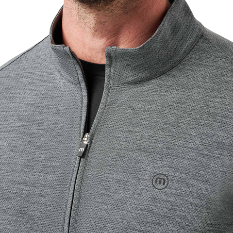 TravisMathew Heater Pro 1/4 Zip Men’s Pullover | Heather Grey