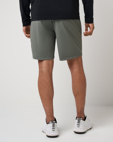 TravisMathew Hero Hour Men's Golf Shorts Dark Olive rear view