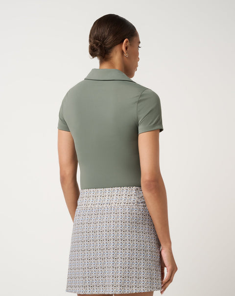 TravisMathew MoveKnit Private Lesson Women's Polo | Olive Smoke - view 2