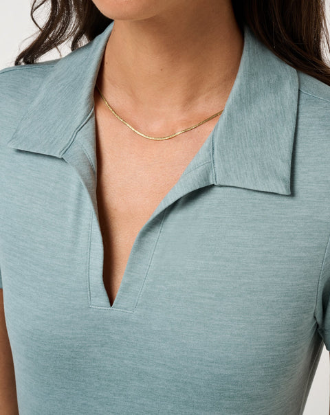 TravisMathew Skyloft Light 2.0 Women's Polo | Heather Slate - view 4