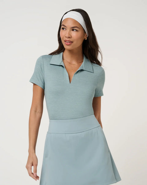 TravisMathew Skyloft Light 2.0 Women's Polo | Heather Slate - front view