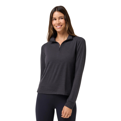 TravisMathew Skyloft Light Women's Quarter-Zip Pullover | Heather Black