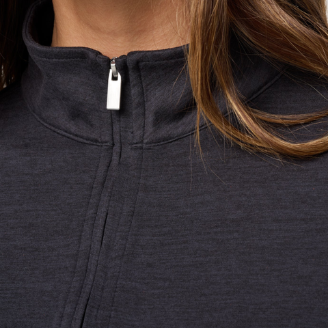 TravisMathew Skyloft Light Women's Quarter-Zip Pullover | Heather Black