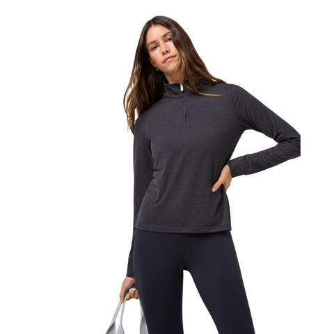 TravisMathew Skyloft Light Women's Quarter-Zip Pullover | Heather Black