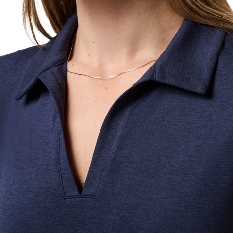 TravisMathew Skyloft Women's Lightweight Polo | Heather Navy Blazer