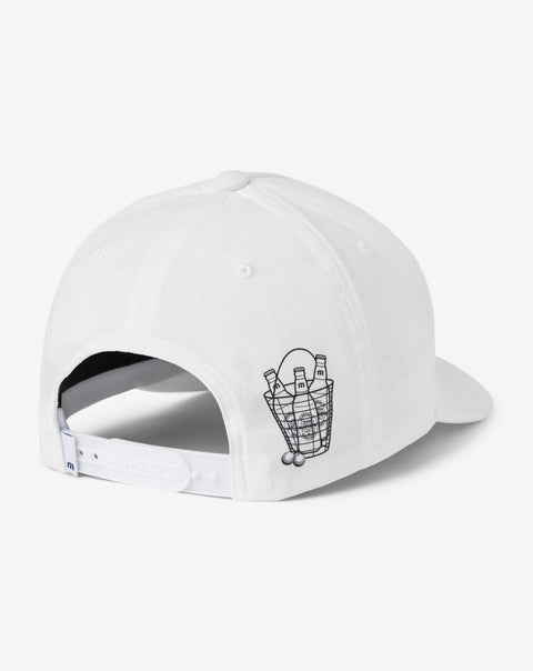 TravisMathew TM Buckets Snapback Hat White rear view
