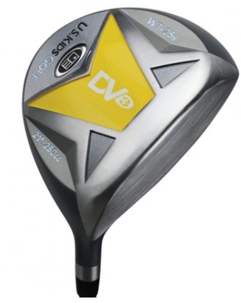 US Kids Driver featuring a silver and yellow clubhead with the 'UL 42' marking, designed for young golfers with lightweight construction to enhance swing ease.