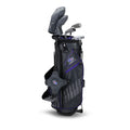 US Kids UL54-s left-handed junior 5-club set with grey and purple stand bag