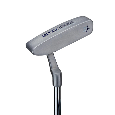 U.S. Kids First Club Putter in Blue, top view showing the alignment line and First Club branding