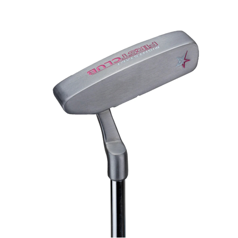 U.S. Kids First Club Putter in Pink, top view showing the alignment line and First Club branding