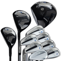 U.S. Kids TS6-57 10 Club Stand Golf Set in Black/Grey, complete 10-club line-up showing woods, hybrids and irons