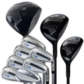 U.S. Kids TS6-57 10 Club Stand Golf Set in Black/Grey, alternate complete club line-up showing clubhead faces