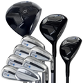U.S. Kids TS6-63 10 Club Stand Golf Set in Black/White, complete 10-club line-up showing woods, hybrids and irons