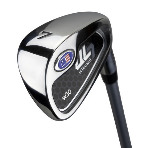 U.S. Kids UL7 Junior Golf 7 Iron angled rear view showing cavity and sole design