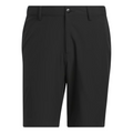 The Adidas Ultimate365 8.5-Inch Men's Golf Shorts in black, featuring a clean design with front pockets, belt loops, and a button closure.