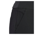 Close-up of the front pocket detail on the Adidas Ultimate365 Solid Women's Skort in black, showing a simple diagonal pocket and smooth waistband.