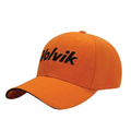 The Volvik Cap | Orange/Black by Volvik features bold "Volvik" lettering on the front. This adjustable, breathable golf hat offers comfort and style for your game.