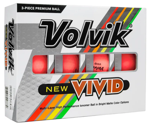 Volvik Vivid Matte Golf Balls - Pink