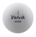 A white Volvik Vivid Matte Golf Ball with the number 1 above the Volvik brand name appears on its dimpled surface, displayed against a plain white background.
