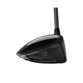 A close-up of the Wilson 2025 Dynapwr LS Driver club head showcases its sleek, reflective design and subtle emblem on a white background—ideal for golfers seeking a premium low spin driver from Wilson.