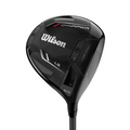 A close-up of the Wilson 2025 Dynapwr LS Driver head, a low spin driver with Wilson branding and crisp detailing on its sleek black and silver design.