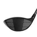 Close-up of the Wilson 2025 Dynapwr Max Driver’s textured face with horizontal and angled white alignment lines, engineered by Wilson for maximum forgiveness.