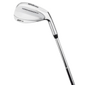 The Wilson 2025 Harmonized Wedge is a silver golf club with 60° marked on the head and a black grip, designed for superior spin control, shown against a white background.