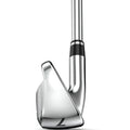 A close-up of a shiny Wilson Launch Pad 2 Mens Graphite Combo Iron Set clubhead, featuring the number 7, part of the set that includes 4H, 5H, and irons from 6–PW plus GW—ideal for golfers wanting forgiving performance.